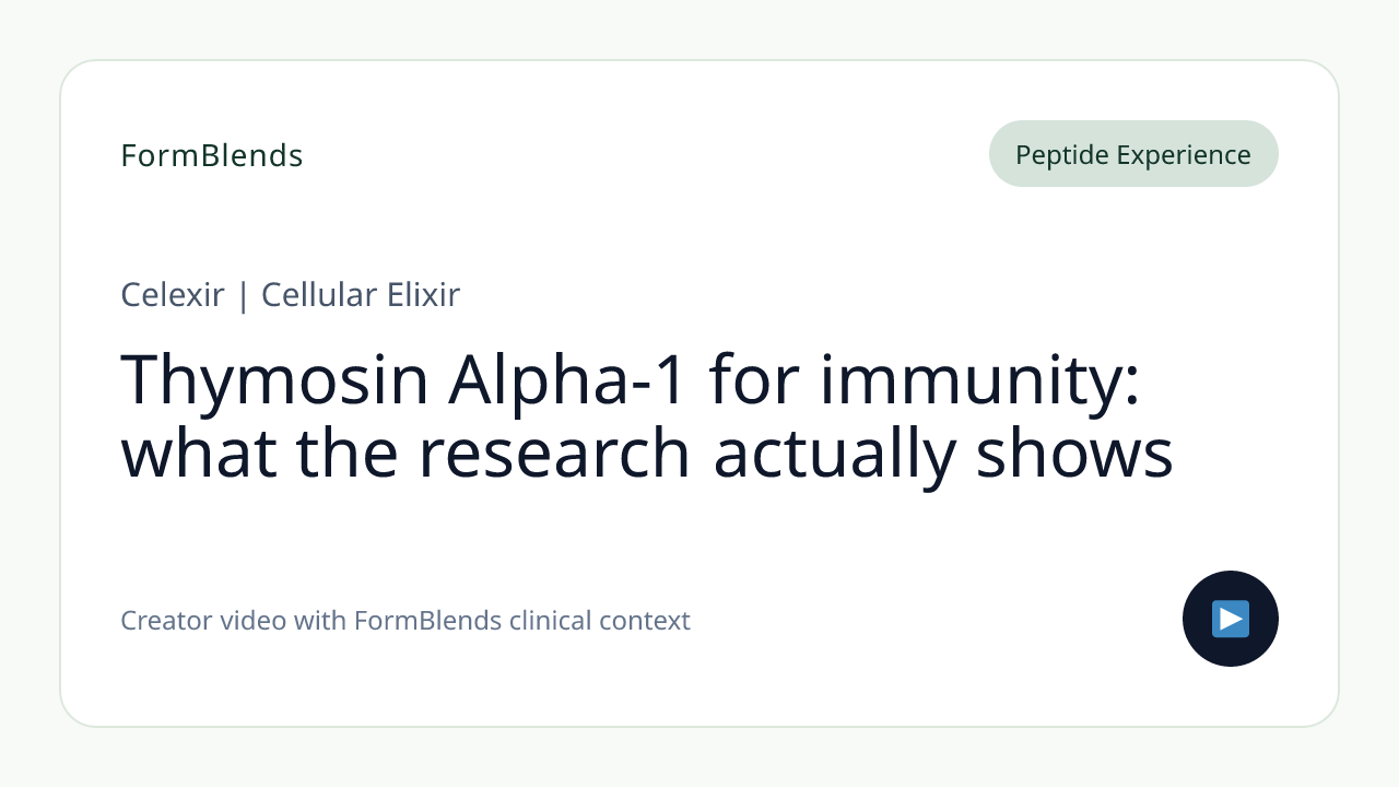 Thymosin Alpha-1 for immunity: what the research actually shows