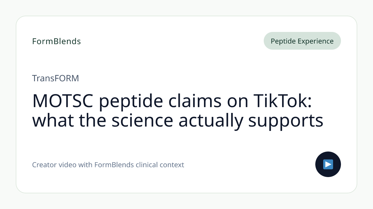 MOTSC peptide claims on TikTok: what the science actually supports