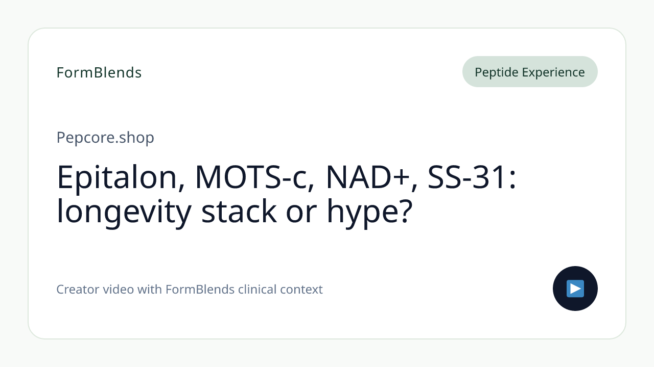 Epitalon, MOTS-c, NAD+, SS-31: longevity stack or hype?