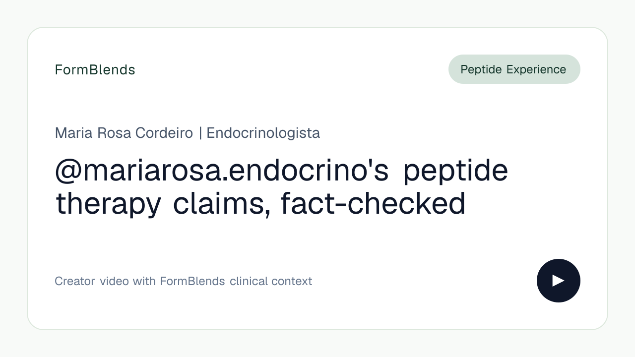 @mariarosa.endocrino's peptide therapy claims, fact-checked