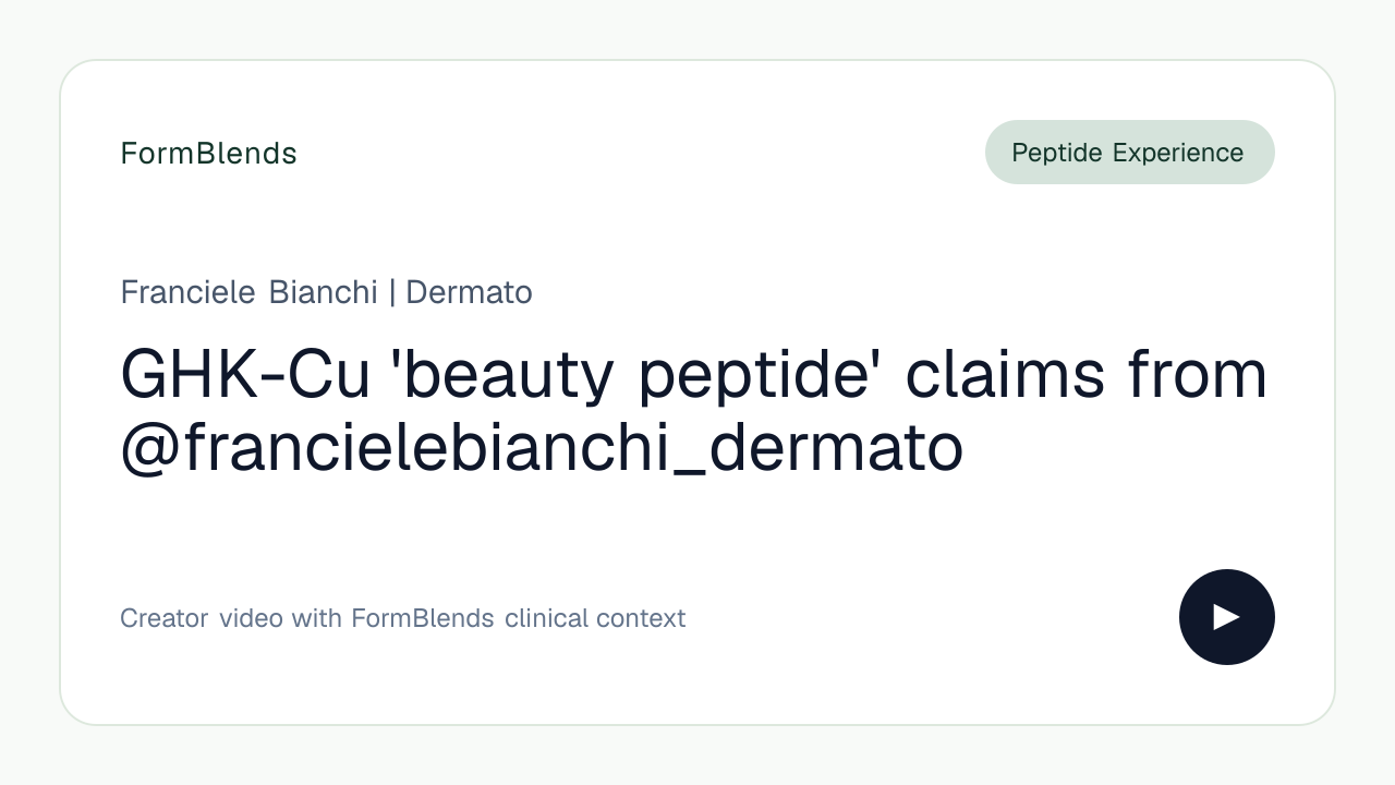 GHK-Cu 'beauty peptide' claims from @francielebianchi_dermato