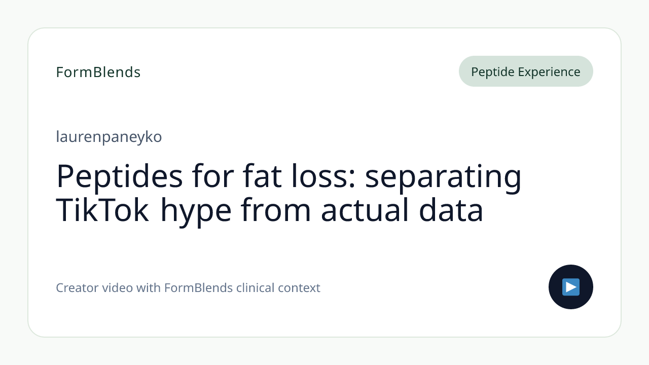 Peptides for fat loss: separating TikTok hype from actual data