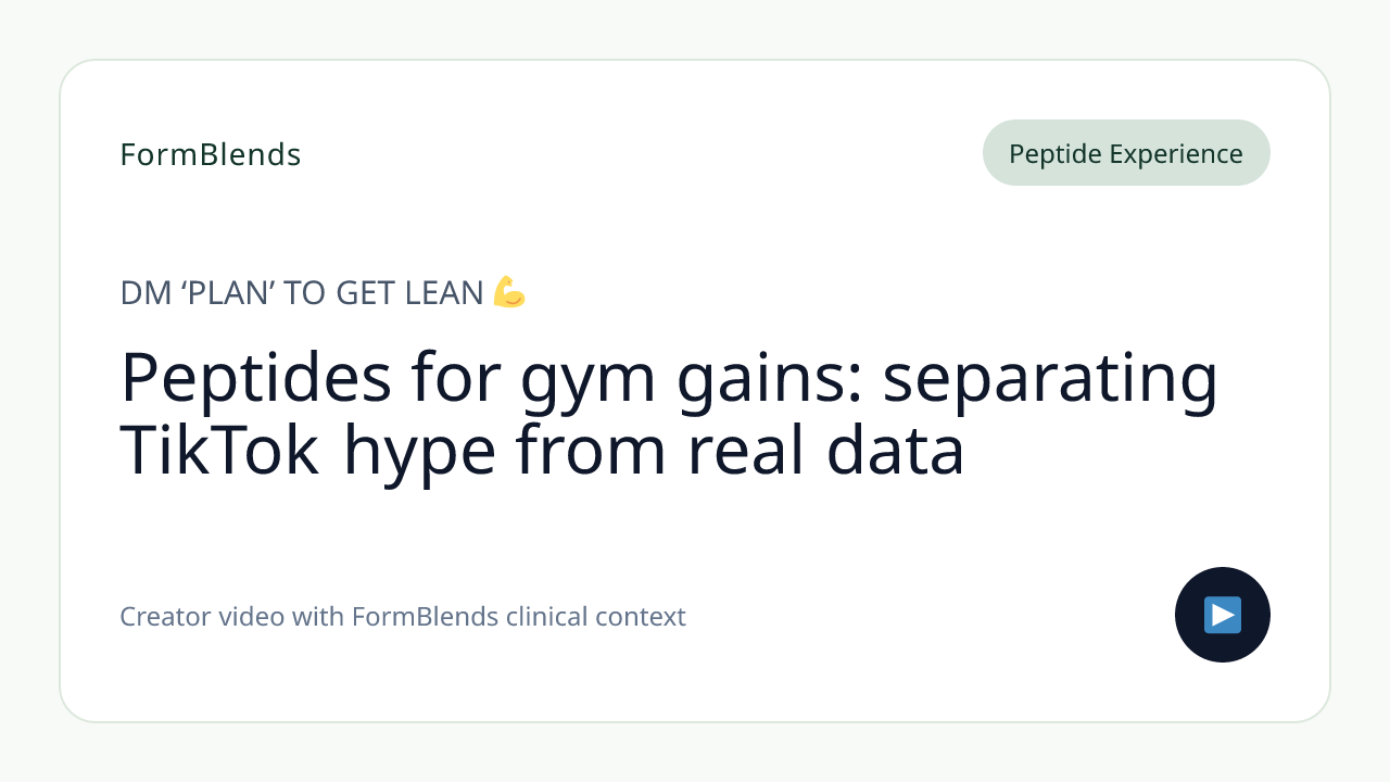 Peptides for gym gains: separating TikTok hype from real data