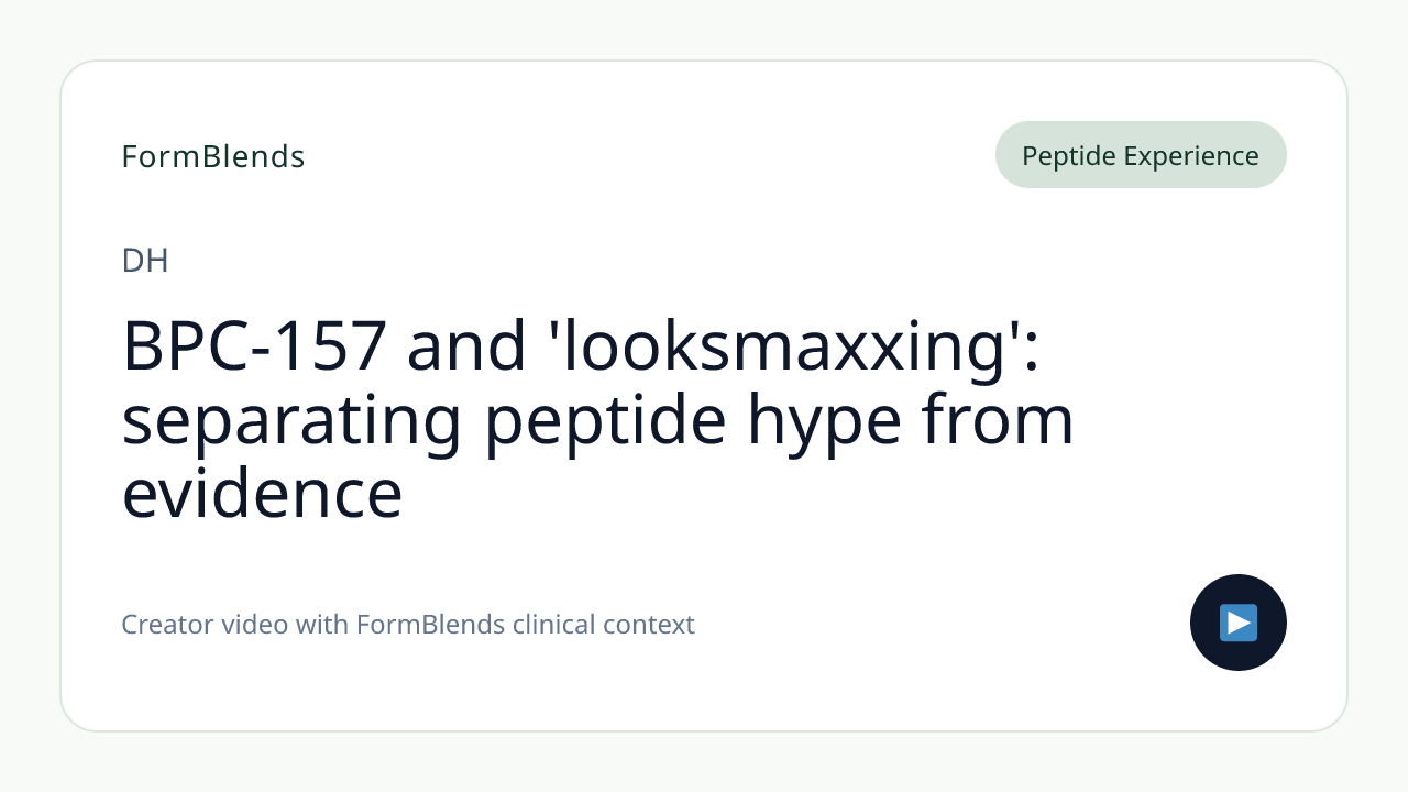 BPC-157 and 'looksmaxxing': separating peptide hype from evidence