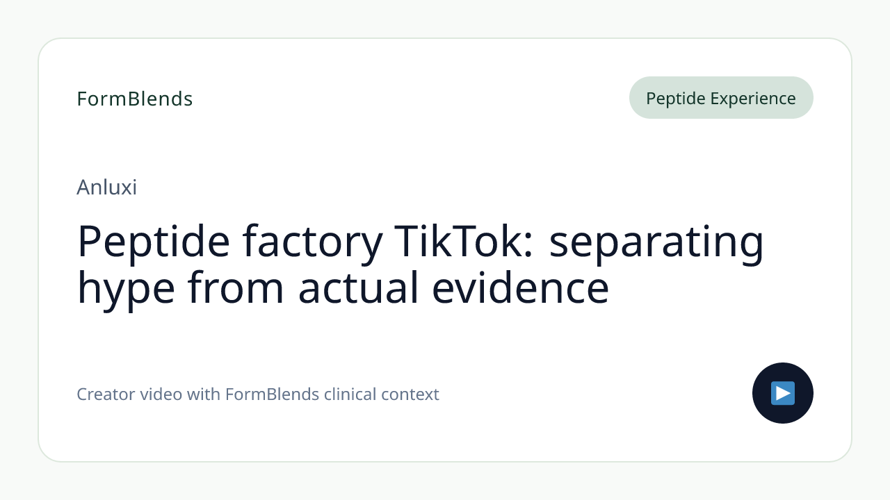 Peptide factory TikTok: separating hype from actual evidence
