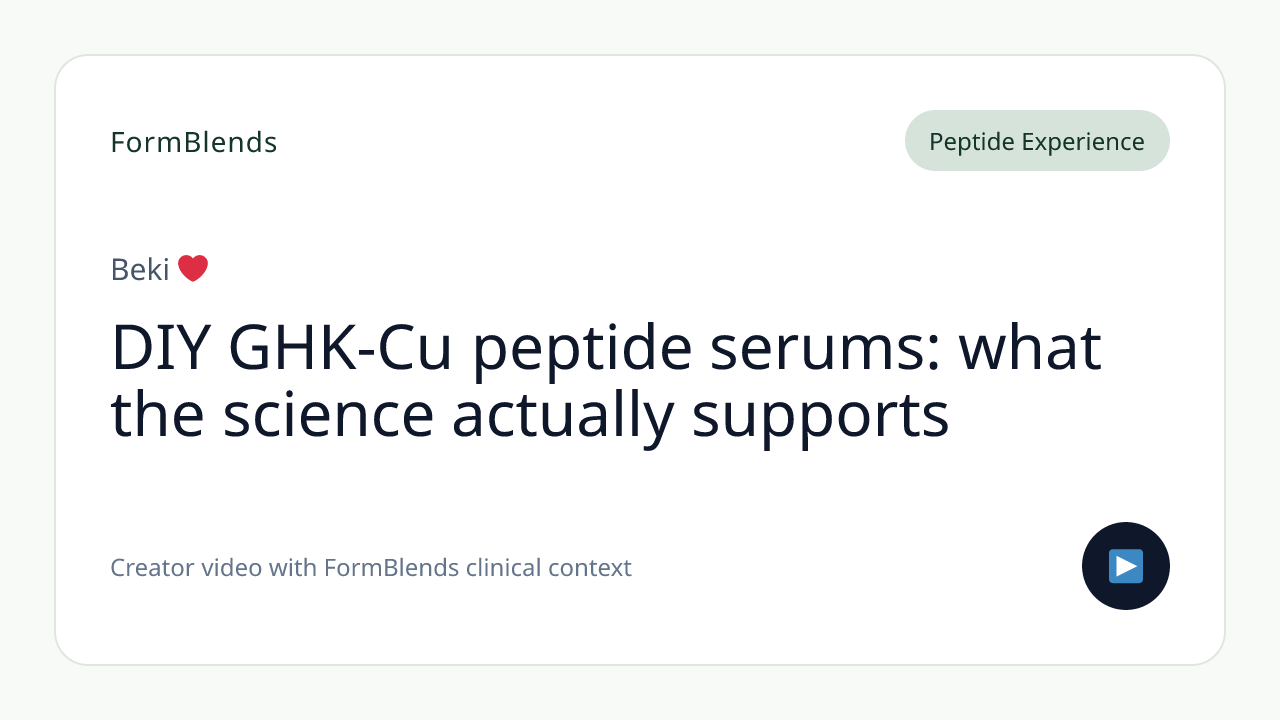 DIY GHK-Cu peptide serums: what the science actually supports