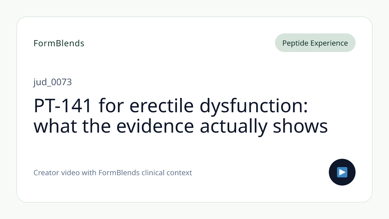 PT-141 for erectile dysfunction: what the evidence actually shows