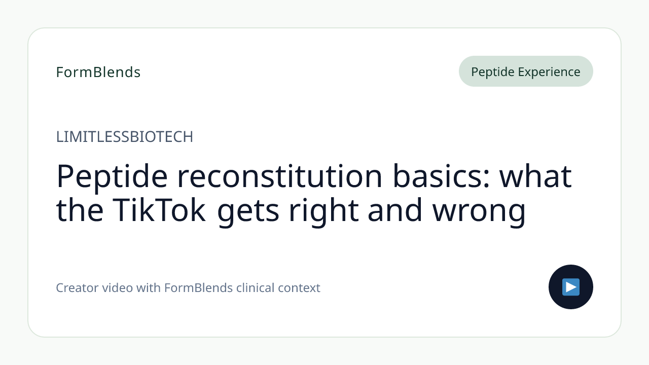 Peptide reconstitution basics: what the TikTok gets right and wrong