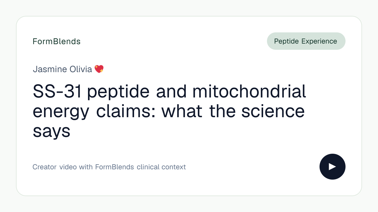 SS-31 peptide and mitochondrial energy claims: what the science says