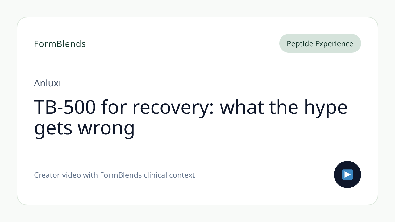 TB-500 for recovery: what the hype gets wrong