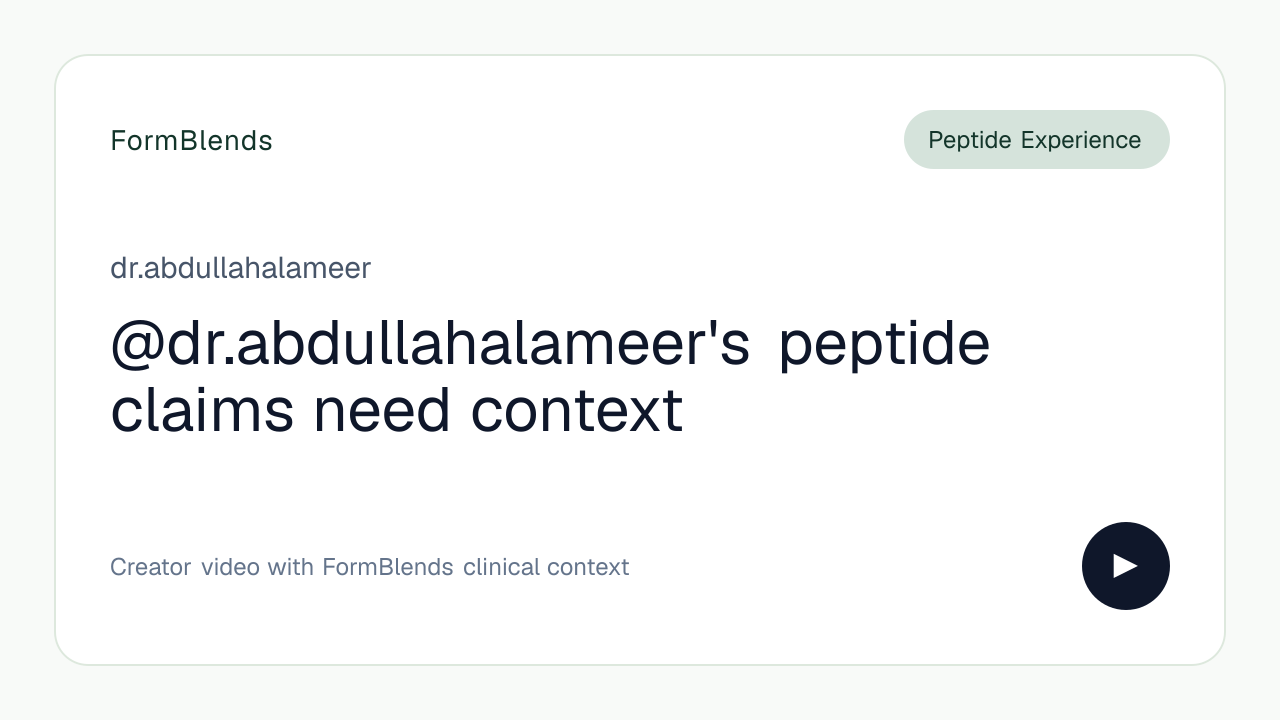 @dr.abdullahalameer's peptide claims need context