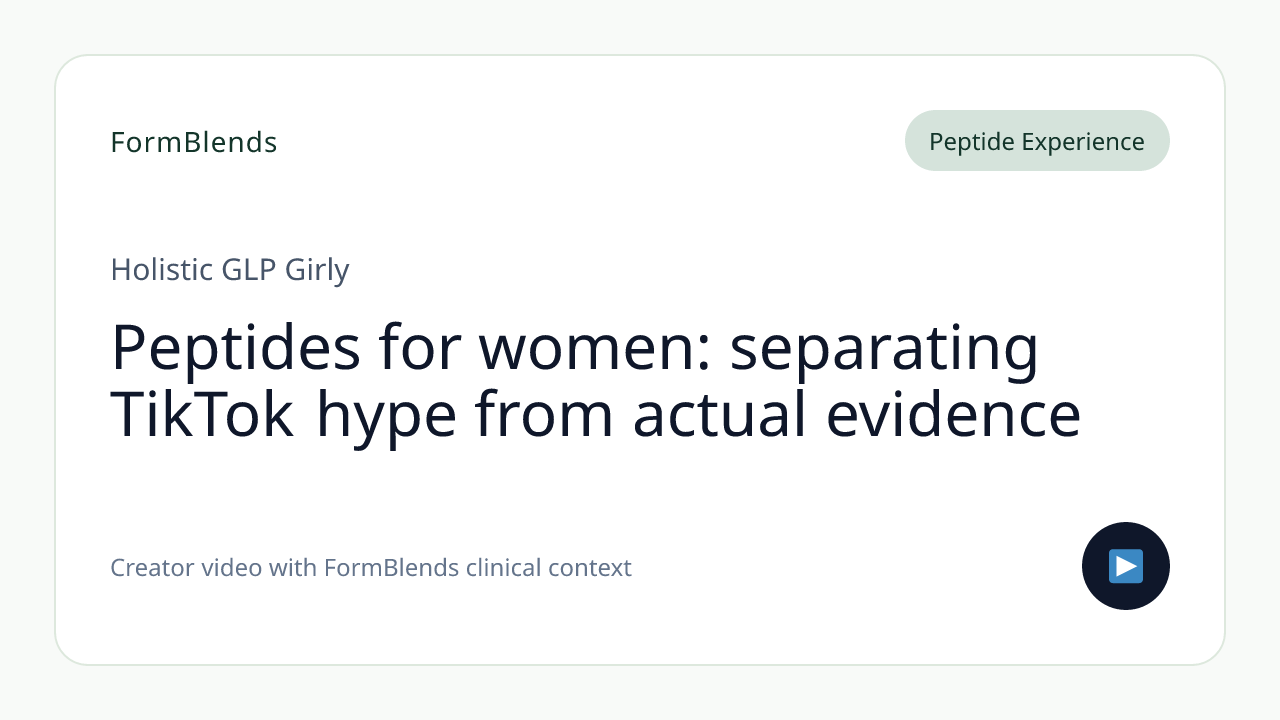 Peptides for women: separating TikTok hype from actual evidence