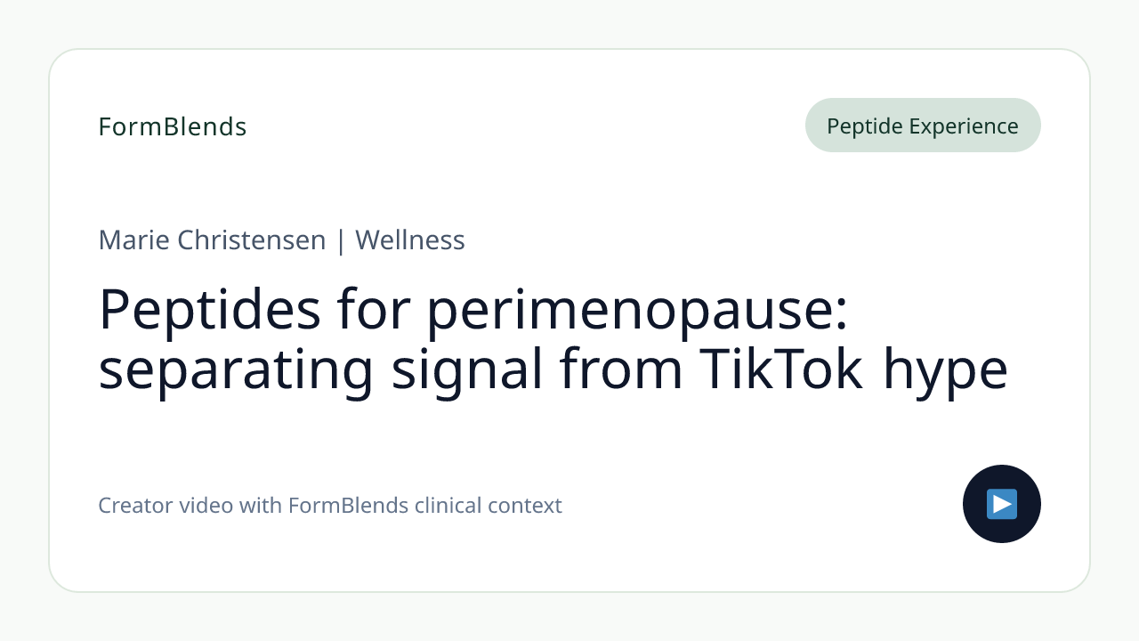 Peptides for perimenopause: separating signal from TikTok hype