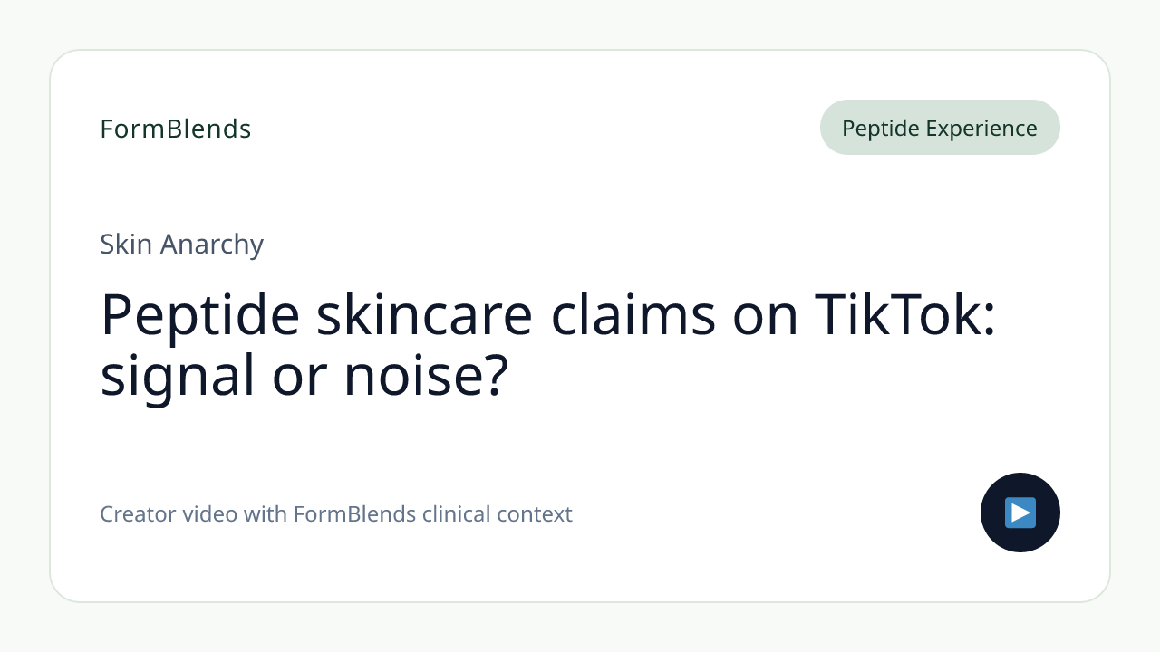 Peptide skincare claims on TikTok: signal or noise?