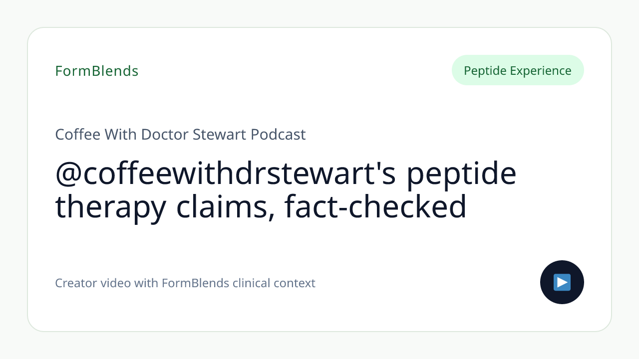 @coffeewithdrstewart's peptide therapy claims, fact-checked