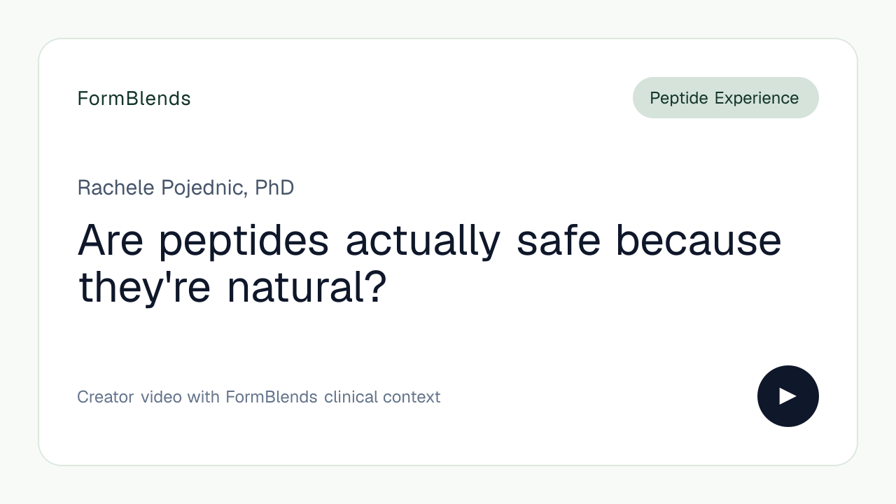 Are peptides actually safe because they're natural?