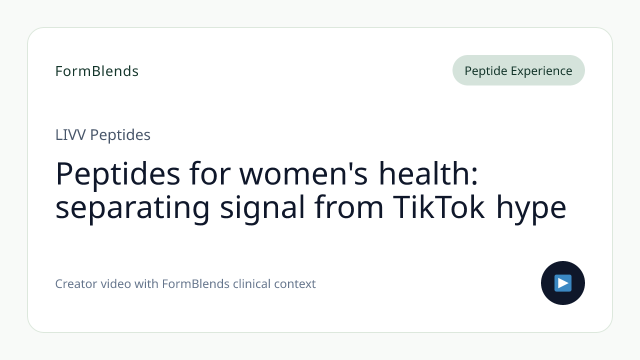 Peptides for women's health: separating signal from TikTok hype