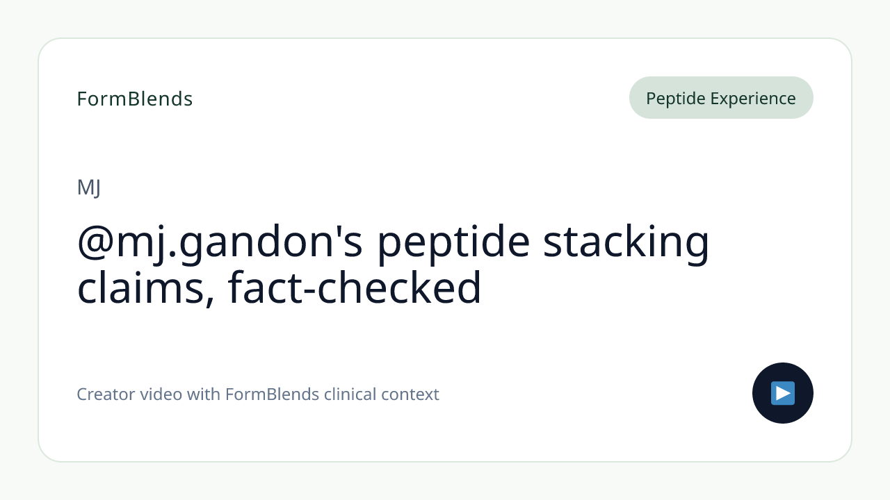 @mj.gandon's peptide stacking claims, fact-checked