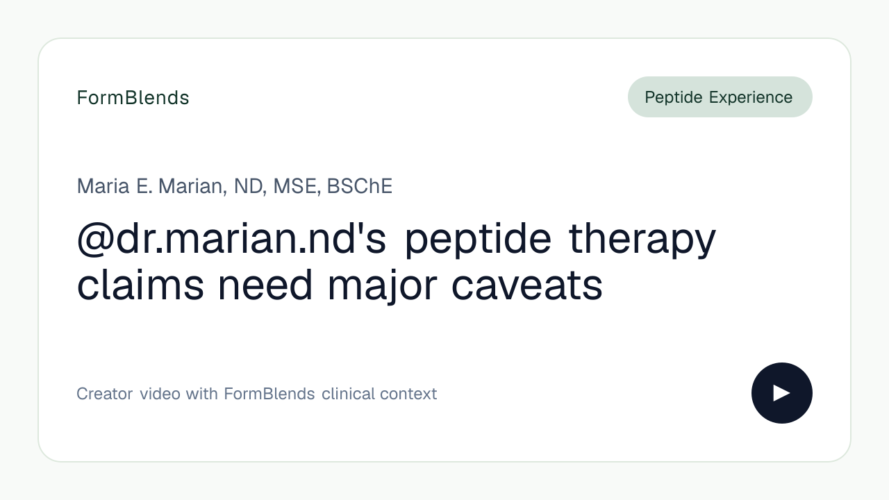 @dr.marian.nd's peptide therapy claims need major caveats
