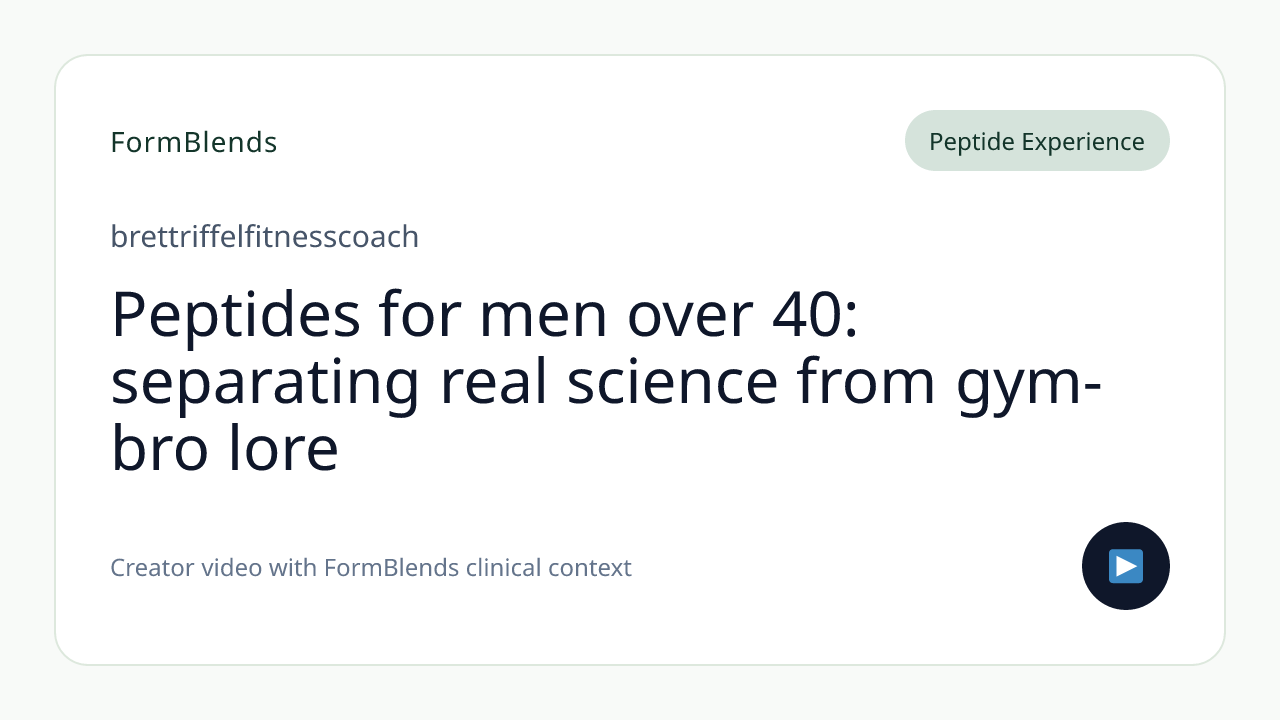 Peptides for men over 40: separating real science from gym-bro lore