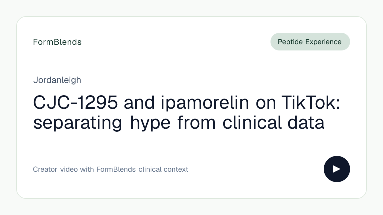 cjc-1295 ipamorelin fat loss efficacy clinical evidence side effects and on TikTok: separating hype from clinical… BOM Count:BPC-157/TB500 (#60 ct) Buy Glutarin Injection Online: