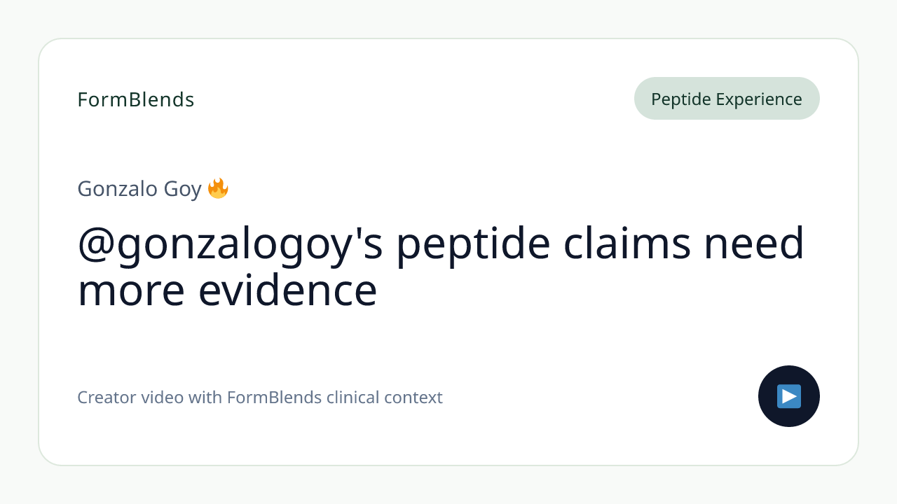 @gonzalogoy's peptide claims need more evidence