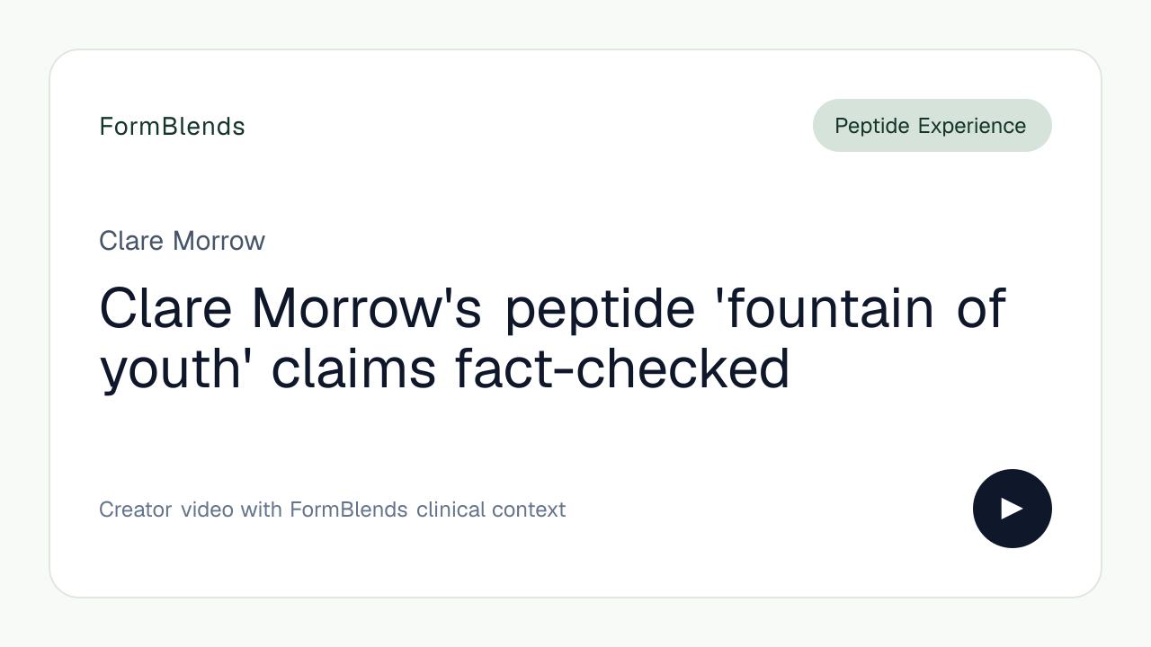 Clare Morrow's peptide 'fountain of youth' claims fact-checked