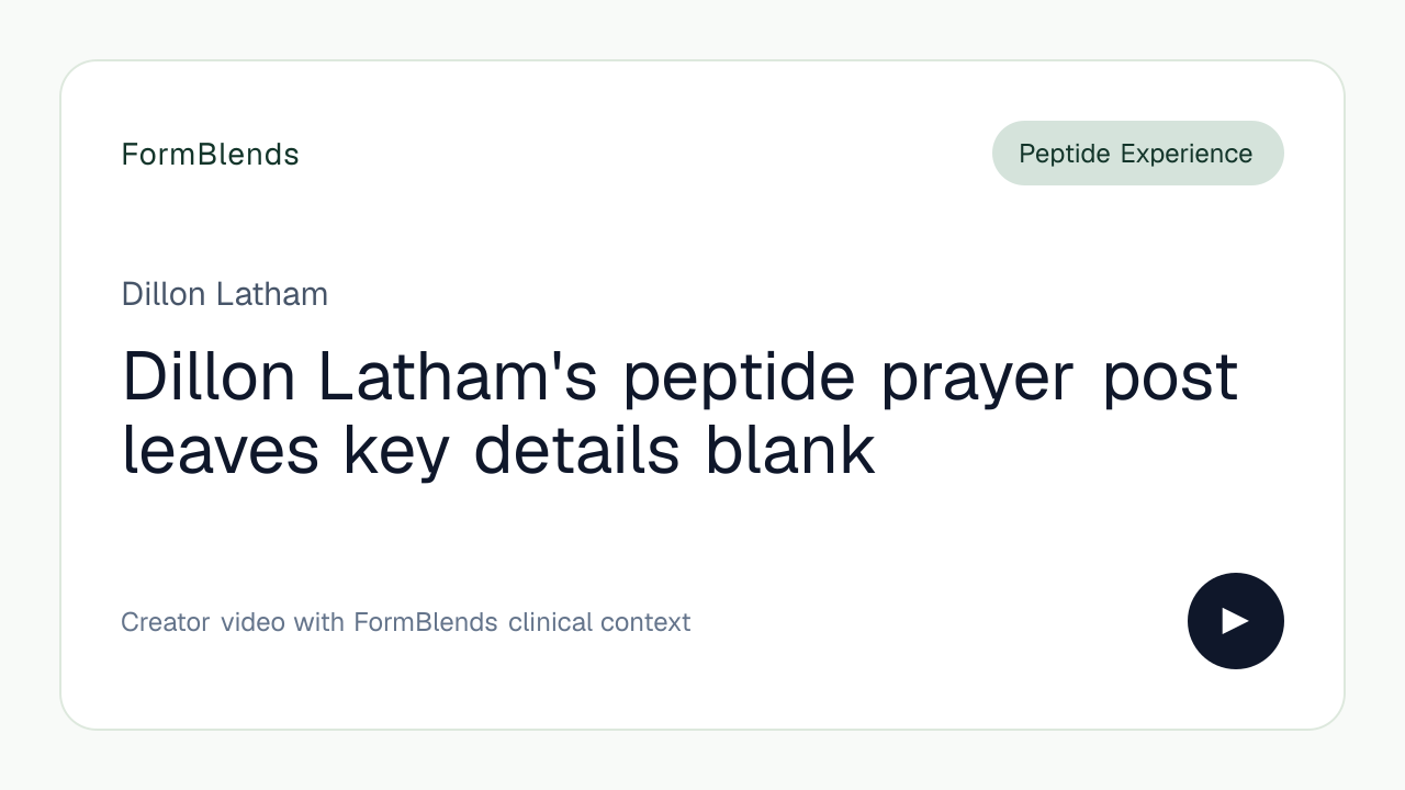 Dillon Latham's peptide prayer post leaves key details blank