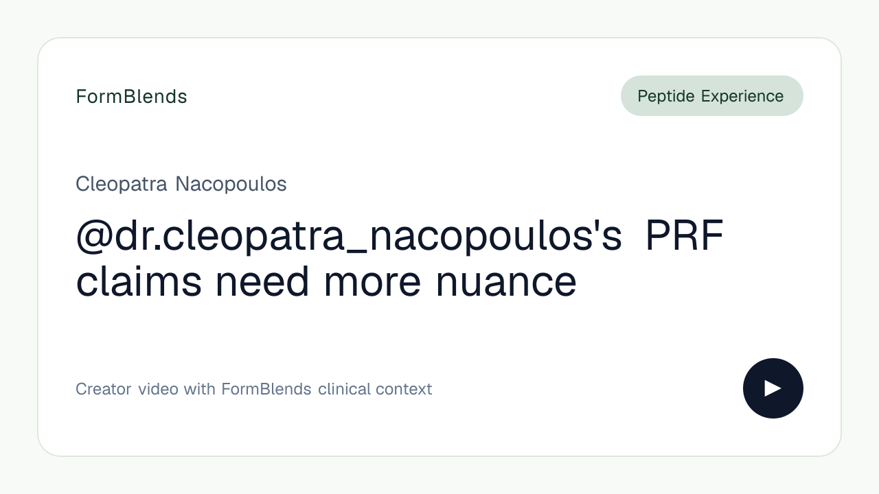 @dr.cleopatra_nacopoulos's PRF claims need more nuance