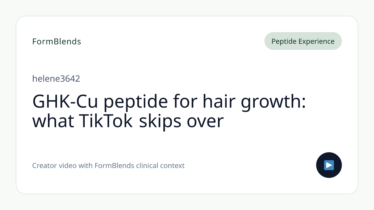 GHK-Cu peptide for hair growth: what TikTok skips over