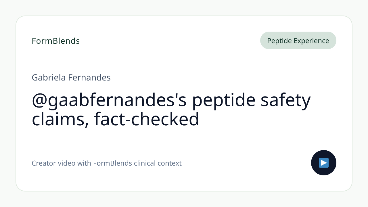 @gaabfernandes's peptide safety claims, fact-checked
