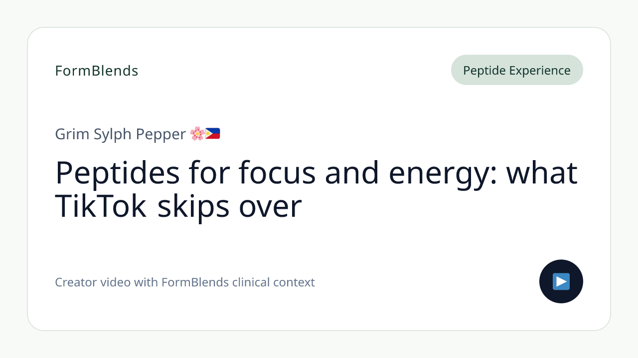Peptides for focus and energy: what TikTok skips over