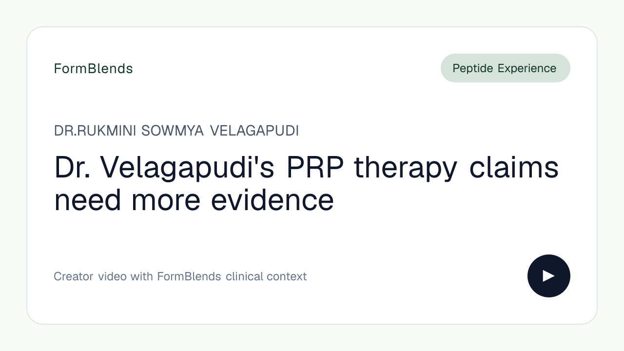 Dr. Velagapudi's PRP therapy claims need more evidence