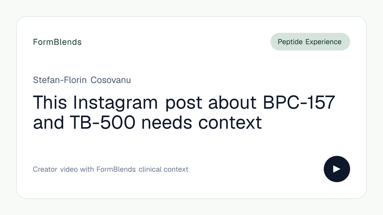 This Instagram post about BPC-157 and TB-500 needs context