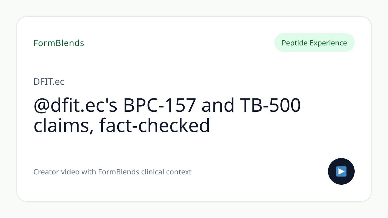 @dfit.ec's BPC-157 and TB-500 claims, fact-checked