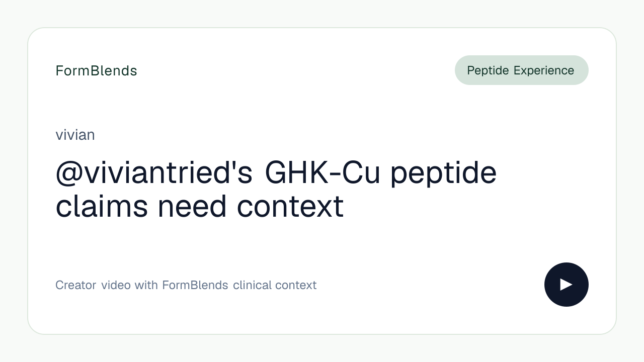 @viviantried's GHK-Cu peptide claims need context