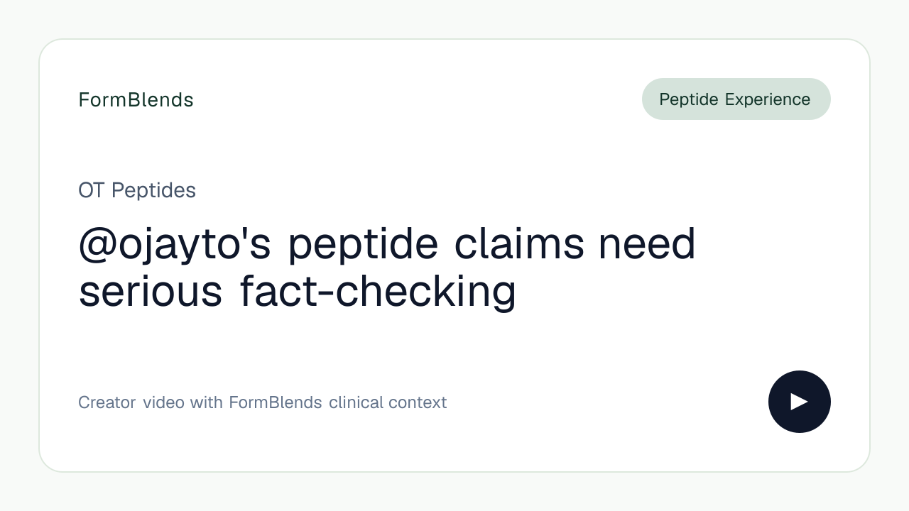 @ojayto's peptide claims need serious fact-checking