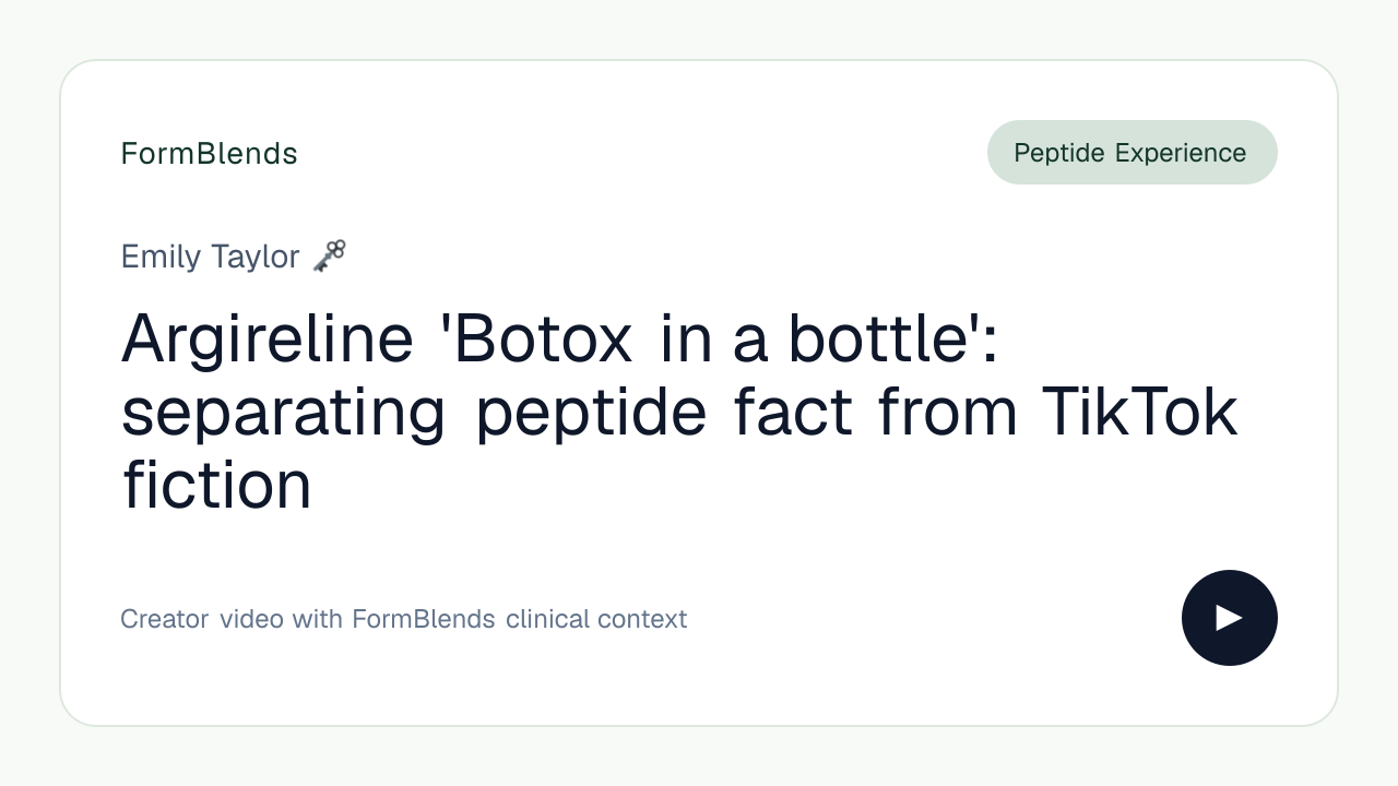 Argireline 'Botox in a bottle': separating peptide fact from TikTok fiction