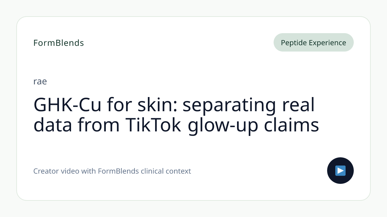 GHK-Cu for skin: separating real data from TikTok glow-up claims