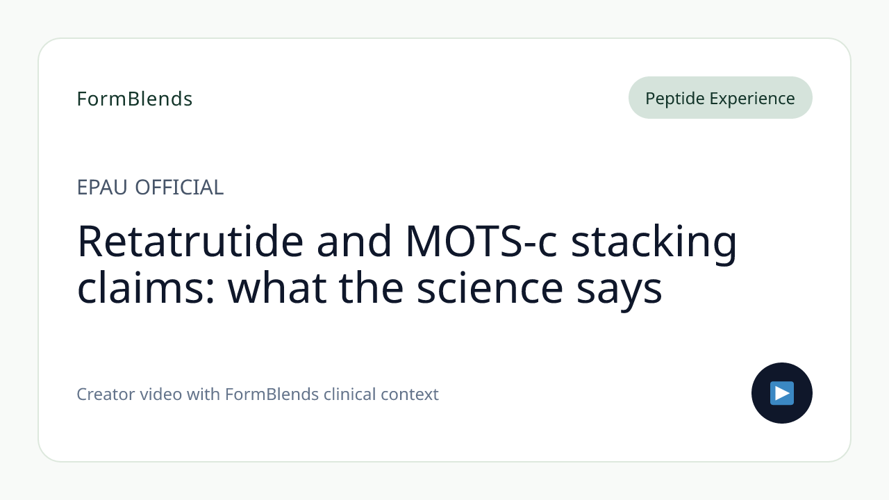 Retatrutide and MOTS-c stacking claims: what the science says