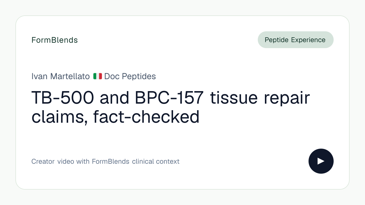 TB-500 and BPC-157 tissue repair claims, fact-checked