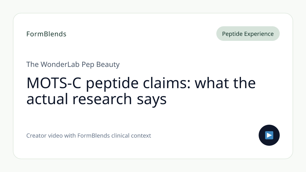 MOTS-C peptide claims: what the actual research says