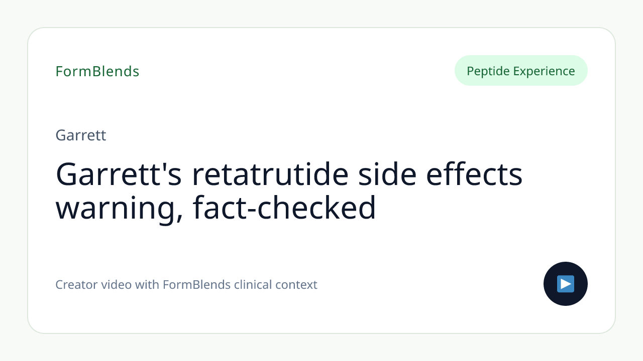 Garrett's retatrutide side effects warning, fact-checked