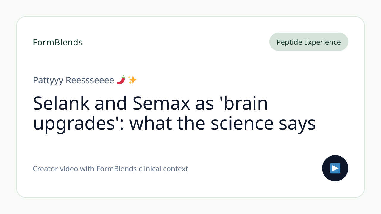 Selank and Semax as 'brain upgrades': what the science says