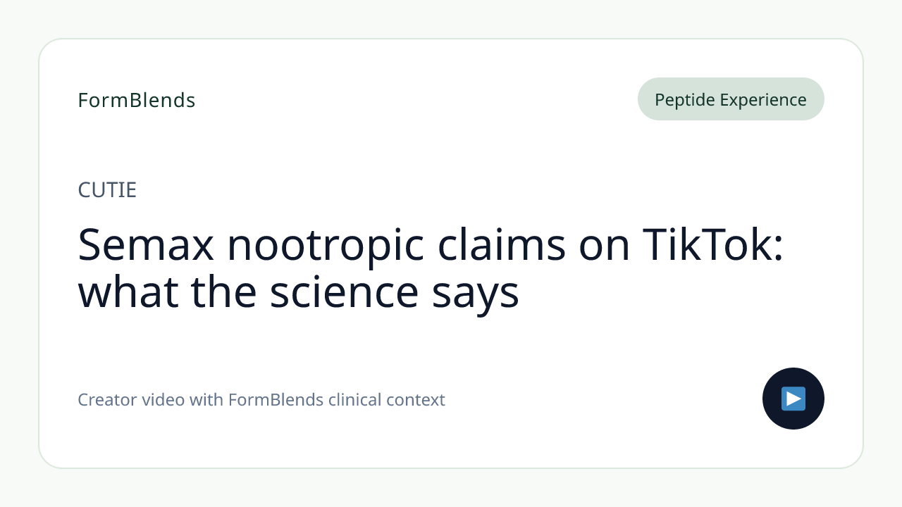 Semax nootropic claims on TikTok: what the science says