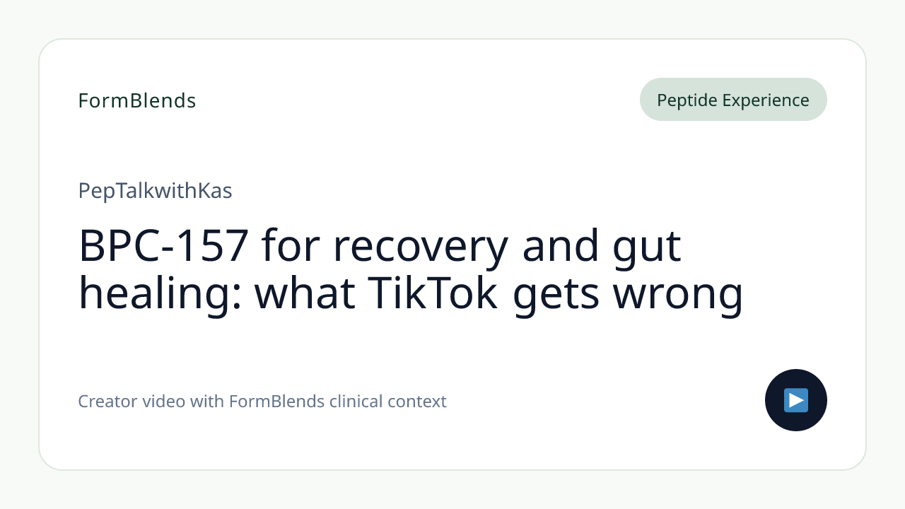 BPC-157 for recovery and gut healing: what TikTok gets wrong