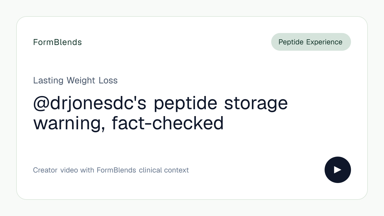 @drjonesdc's peptide storage warning, fact-checked