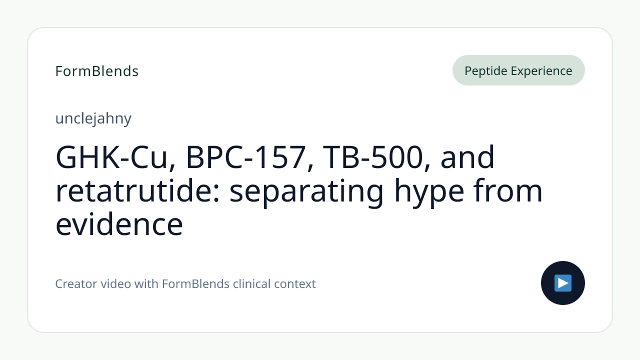 GHK-Cu, BPC-157, TB-500, and retatrutide: separating hype from evidence