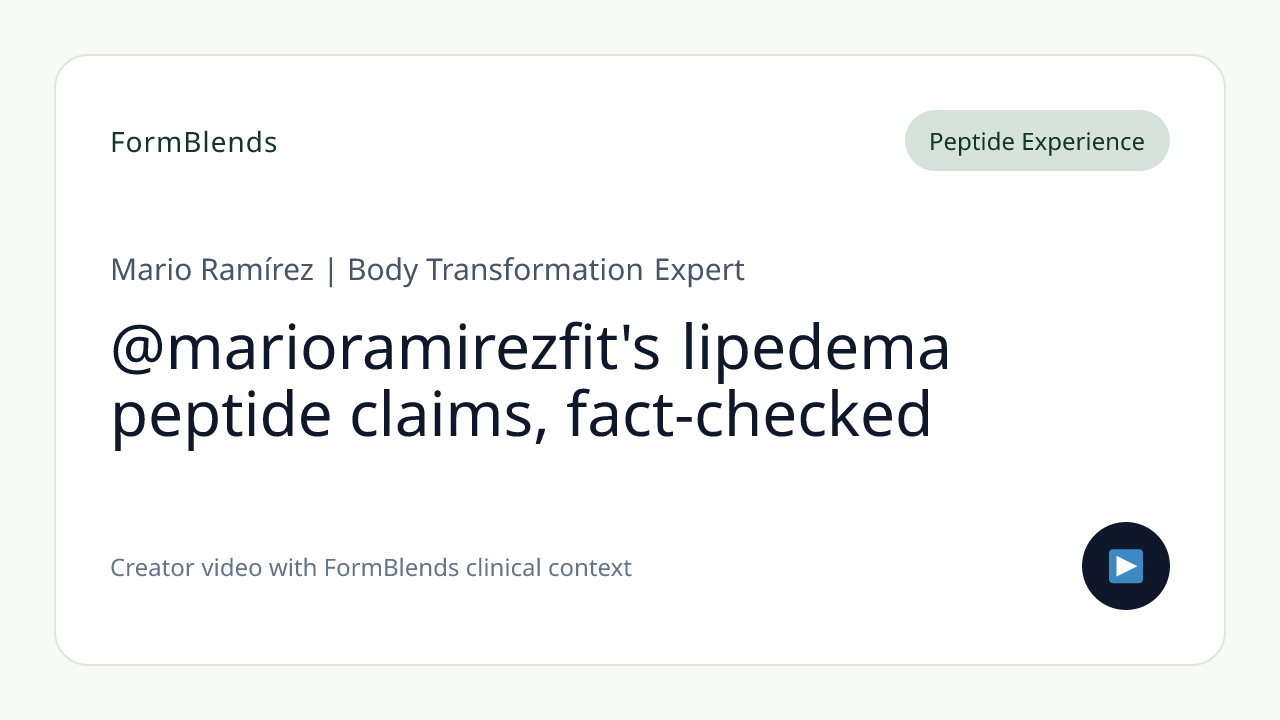 @marioramirezfit's lipedema peptide claims, fact-checked