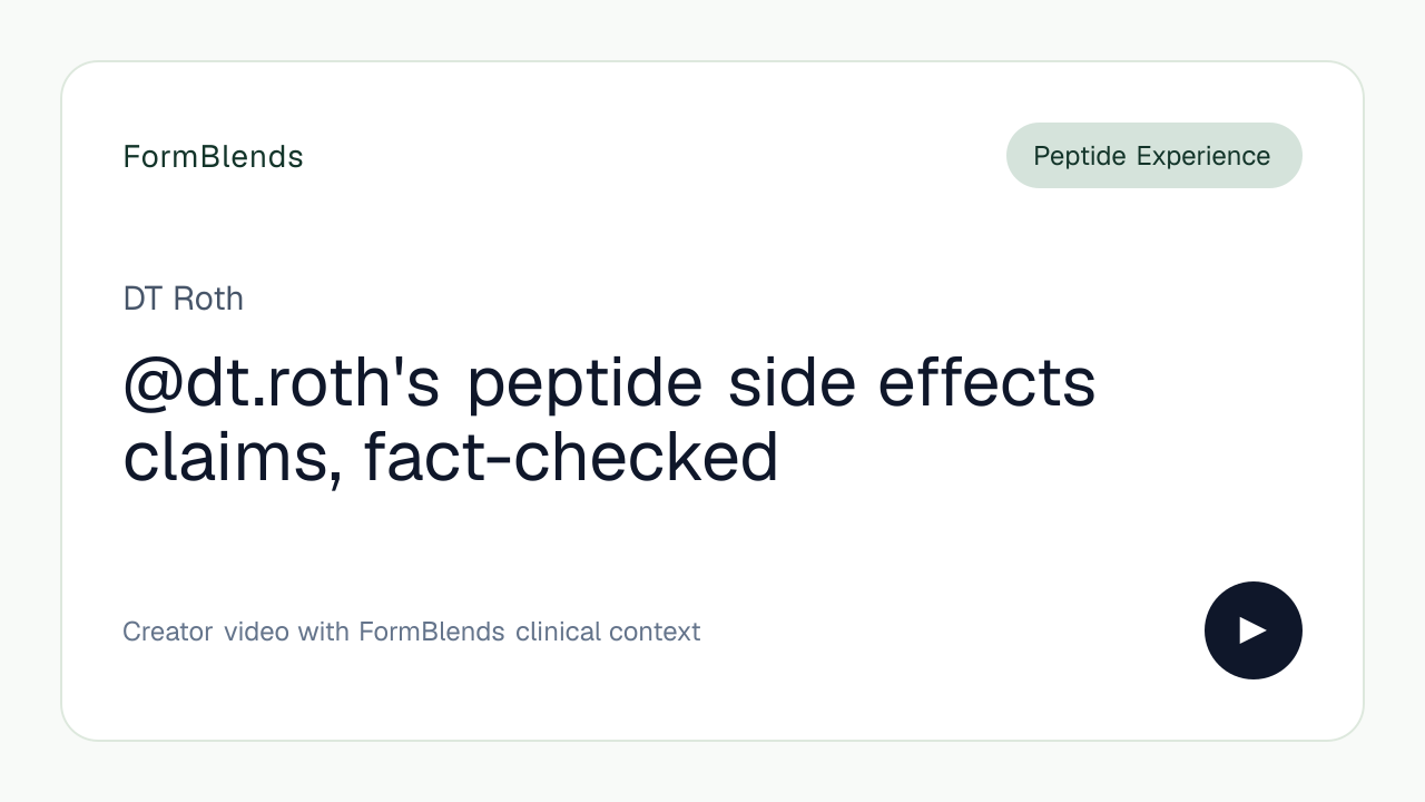 @dt.roth's peptide side effects claims, fact-checked